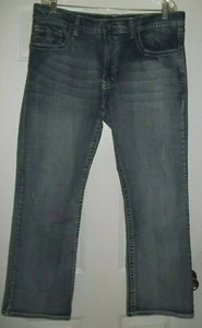 TK Axel Vintage Boot Cut Denim Blue Jeans Men's Size 38x31 Flap Pockets Med Wash - Picture 1 of 12