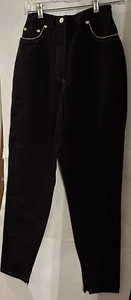 New Versus Versace Black Stretch Jeans Gold Piping size 28/42 Small made Italy - Picture 1 of 22