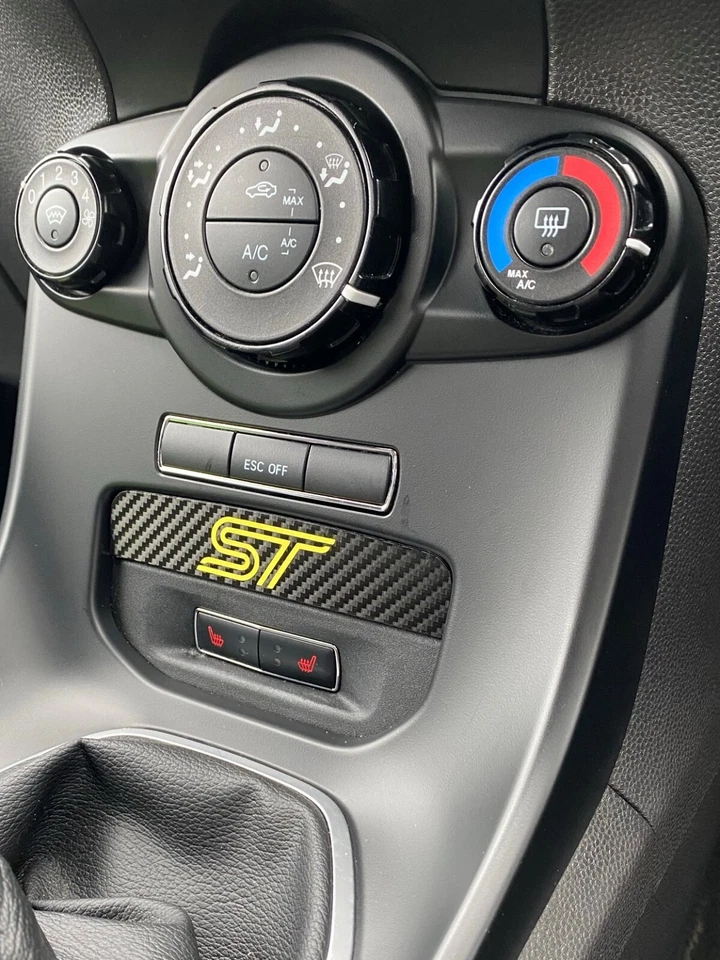 Fiesta ST MK7.5 Cubby Hole Dashboard Filler - Carbon with Yellow Logo - Image 1 of 1