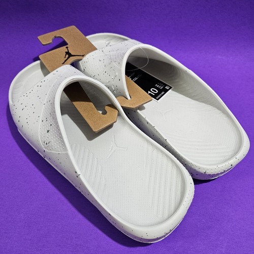 NUOVI sandali Nike Air Jordan Post Slide uomo taglia 10 argento chiaro DX5575 003