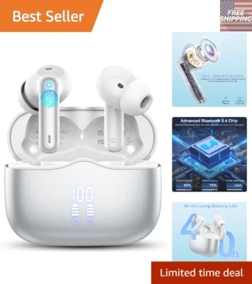 Ultra-Light Wireless Earbuds with 40Hrs Battery & Clear Call Noise Cancellation — 第 1/4 张图片