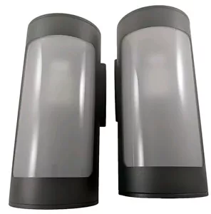 Set Of 2 Cerdeco Black Stainless Steel Outdoor Sconces - Picture 1 of 4