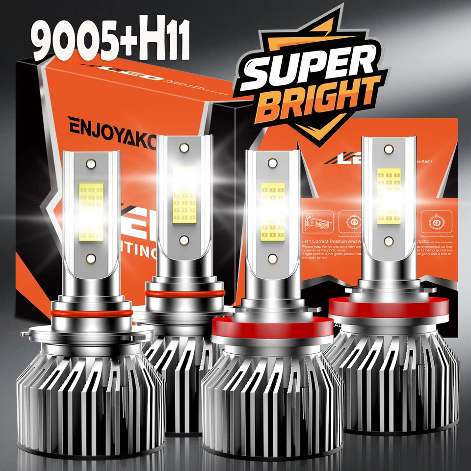 4x LED Headlight Bulbs High Low Beam 6000K White Combo For Volvo VNL 2005-2015 - Image 1 of 4