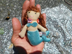 Aurora World Plush Mini Fancy Pals DREAMER Mermaid 5" Doll Blue Sparkle red hair - Picture 1 of 4