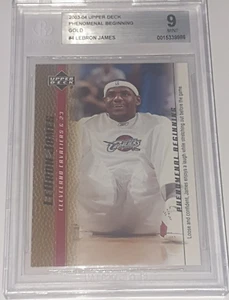 2003-04 Upper Deck Phenomenal Beginning DORADA Tarjeta de Novato de LeBron James BGS 9 - Imagen 1 de 1