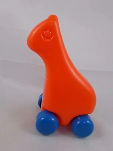 Little Tikes Orange Giraffe Toy on Wheels 6 Inch Wagon - Picture 1 of 6