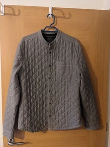 Mens All Saints Spitalfields Grey Wool Blend Quilted Shacket Size M - Picture 1 of 11