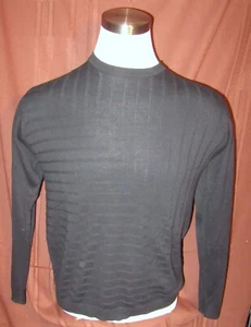 Perry Ellis Mens Long-Sleeve Designer Sweater, Black, Rayon/Cotton, Size M, New - Picture 1 of 6