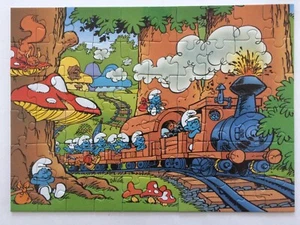 Peyo - Beau puzzle schtroumpf - 60 pces - Ravensburger - le petit train - 1994 - Photo 1/2