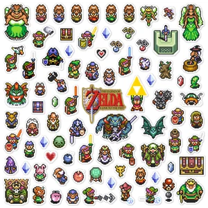 The Legend of Zelda A Link to the Past Stickers SNES Pixel Art 84 Sticker Pack - Picture 1 of 2