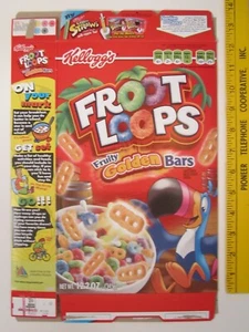 Empty Cereal Box Kellogg's 2009 FROOT LOOPS Fruity Golden Bars [Z3A1a] - Picture 1 of 2