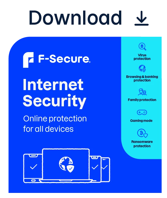 F-Secure Internet Security 2025 - 1, 3, 5 or 10 Device 1 or 2 Year Email Code UK - Image 1 of 4