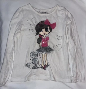 Sonoma Girl's Shirt With Girl And Dog Rhinestones Glitter Now Size 5 - Picture 1 of 4