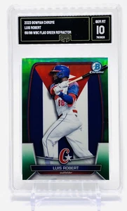 Luis Robert /99 Green Refractor WBC Cuba Flag 2023 Bowman Chrome Gem Mint GMA 10 - Picture 1 of 3