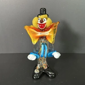 Vintage MURANO Glass CLOWN Figure Hand Crafted w Sticker 7.5in Made in Italy - Picture 1 of 8