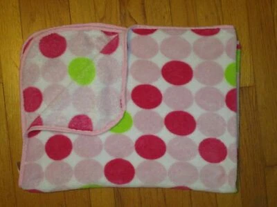 Difícil de encontrar Manta/Lovey para bebé Sumersault rosa verde punto grande/círculos Foto 1 de 4