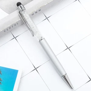 2 In 1 Touch Screen Ballpoint Pen Stationery Supplies Crystal Pen Metal Office - Picture 1 of 28