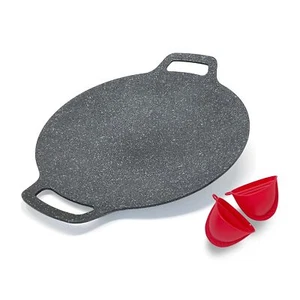 Korean style BBQ Grill Pan for Stove Top, Camping Stove and IH Stove, 13"- Ro... - Picture 1 of 8