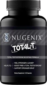 Nugenix Total-T Free & Total Testosterone Booster Supplement for Men 90 Count - Picture 1 of 5
