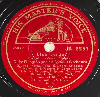 Duke Ellington : Blue serge / Jumpin punkins DISQUE 78 tours rpm HMV JK 2257 - Photo 1/4