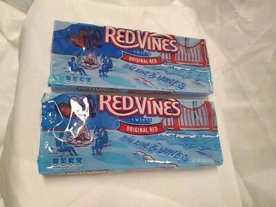 (2) Bandejas de tamanho de cinema Red Vines sabor vermelho original alcaçuz 5 oz! - Imagem 1 de 4