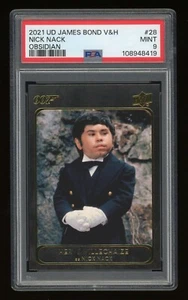 2021 UD James Bond Villains & Henchmen #28 Nick Nack Obsidian PSA 9 - Picture 1 of 2