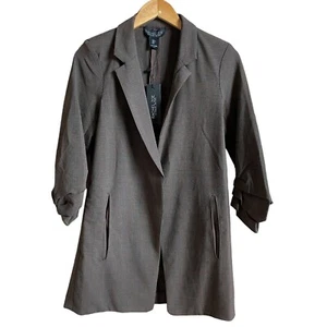 Rachel Zoe Brown Plaid Open Front Blazer Size Small Academia Designer Luxury - Picture 1 of 9