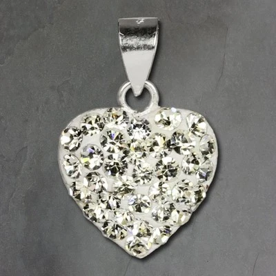 Silberdream Rimorchio per Donna Argento Gioiello Bianco Cuore Cristallo GSH203W - Immagine 1 di 4