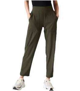 ATHLETA BROOKLYN Mid Rise Ankle Pull On Pant Sz 6 Aspen Olive Green Stretch - Picture 1 of 14