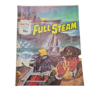 Battle No 1387 Full Steam 18p Cover Fleetway Picture Library Comic 1980 - Picture 1 of 8