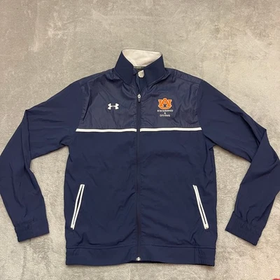 Men's Under Armour Auburn Tigers Team Issued Zip Wind Jacket Blue Size Medium - Image 1 of 4
