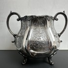Vintage Silver Plate Two Handles Sugar Bowl