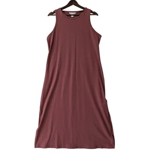 Athleta Essential Midi Dress in Rosewood Womens Size MP Supima Cotton Relaxed - Picture 1 of 10