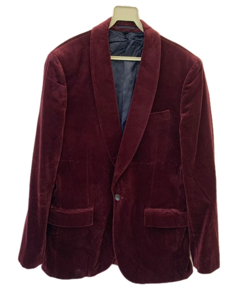 Blazer de terciopelo J.Crew Ludlow para hombre 38R borgoña granate abrigo deportivo chaqueta #132 Foto 1 de 4