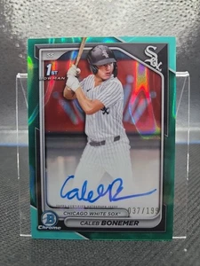 2024 Bowman Draft Chrome 1st Auto Caleb Bonemer #CPA-CBO Aqua Lava #/199 - Picture 1 of 2