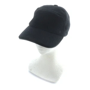 HERMES Cap Hat Logo Embroidery Angora 59cm Black GY19 MQ Men s - Picture 1 of 7