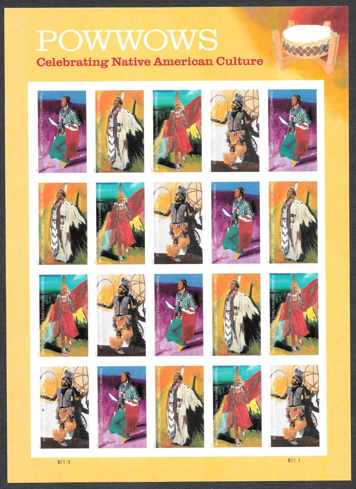 Scott #5981c Scarce IMPERFORATE (NO DIE-CUT), POWWOWS Pane of 20 MNH IMMACULATE! - Image 1 of 1
