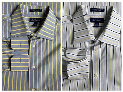 Paul Fredrick dress shirts 16.5/ 34 Trim Fit French Cuff Blue Stripe Bundle (2) - Image 1 of 4