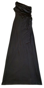 NWT Ralph Lauren One-Shoulder Black Gown Formal Crystal Brooch Size 8 RX10351 - Picture 1 of 13