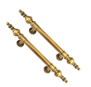 2  Brass Large Old Style Door Handle 40cm  real Brass Spun Hollow Pull 16" inch - Bild 1 von 24