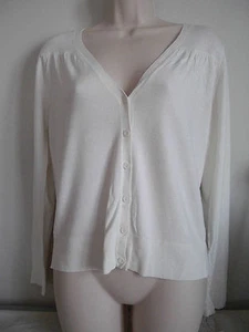 Rafaella Rayon/Nylon/Spandex Solid Ivory long Sleeve Casual Knit Top Size S - Picture 1 of 6