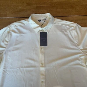 VRST Men’s Short Sleeve Button Down Shirt Sz 2XL Butter Yellow Heather - Picture 1 of 5