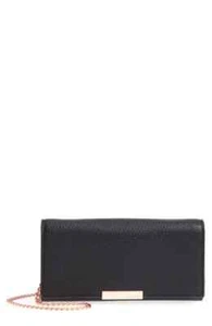 Women's Ted Baker London Leather Wallet On A Chain - Black - Picture 1 of 5