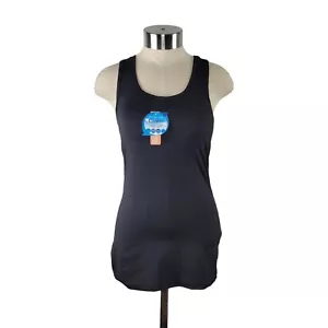 NEW Women's Black Racerback Slim Fit Quick Dry Tank Top w/ Built-In Bra Size XS - Picture 1 of 9