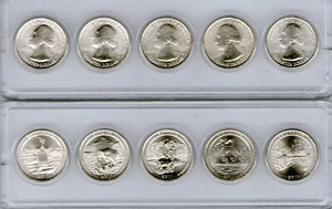 ATB NATIONAL PARK FIVE QUARTER ANNUAL MINT SETS IN WHITMAN HOLDER 2010-18 P-D-S - Picture 1 of 25