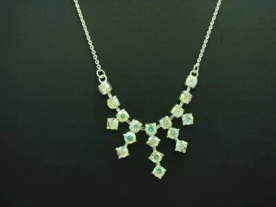 835 Argento Collier Con Vetro Ricoperto / Collana / Vero Argento/6,8g/52,0 CM - Immagine 1 di 4