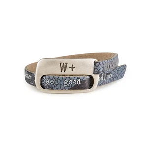 Bracciale We Positive Printed Big GLAMOUR grigio Pelle BP017 fibbia unisex - Foto 1 di 1