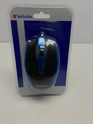 Verbatim 99743 Corded Notebook Optical Mouse (Blue) - Image 1 of 4
