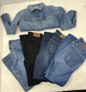 Lot de 5 articles revendeur denim Madewell jean veste haute hauteur bleu maigre noir