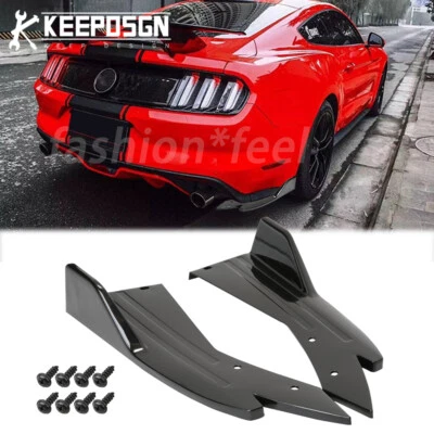 Alerón difusor de parachoques trasero brillante para Ford Mustang faldones laterales Foto 1 de 4